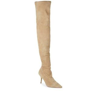 Brand New YEEZY OVER THE KNEE SUEDE BOOTS  Beige